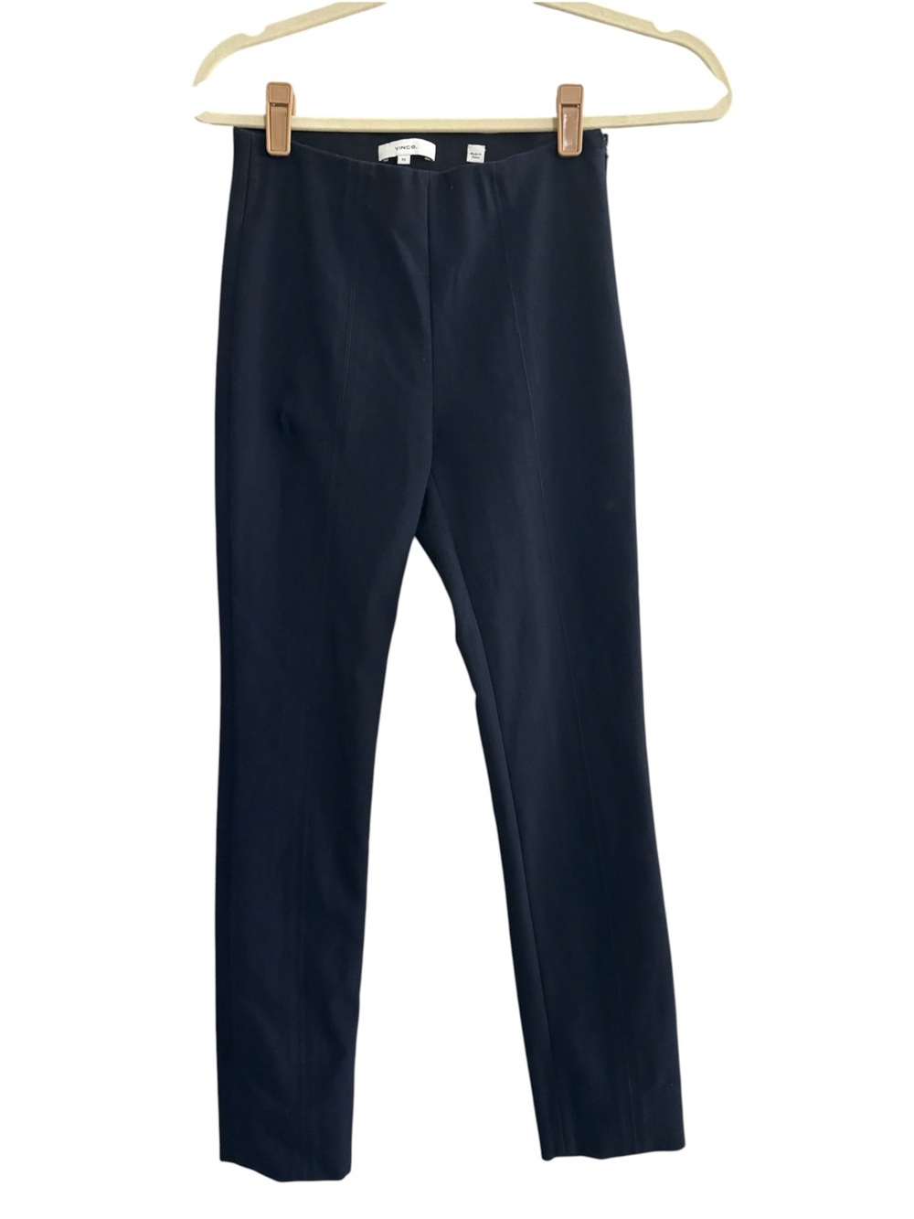 Vince womens XS Bobbi Stitch Seam Ponte Leggings navy blue pants  #7423
